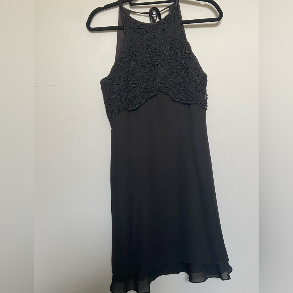 Vintage Betsy & Adam Formal Black Halter Dress Sz 8-10